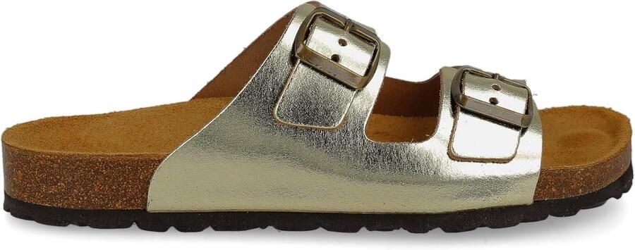 Unisex Sandalen van Leer en Kurk met Twee Verstelbare Gespen