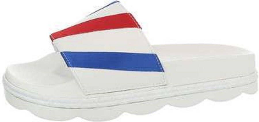 Merkloos Sans marque NL(bad)slippers rood wit blauw 36(valt klein bestel