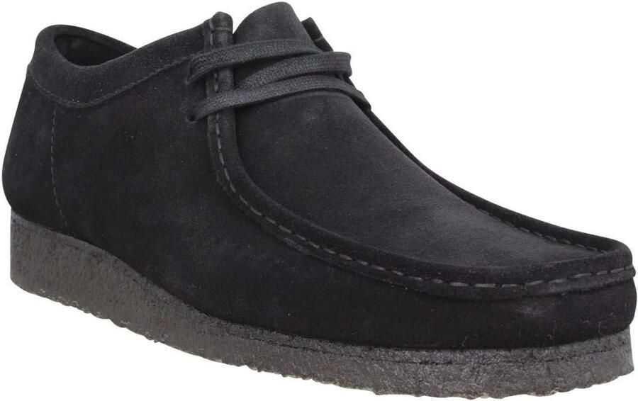 Unisex Suède Enkellaarsjes met Vetersluiting Zwart