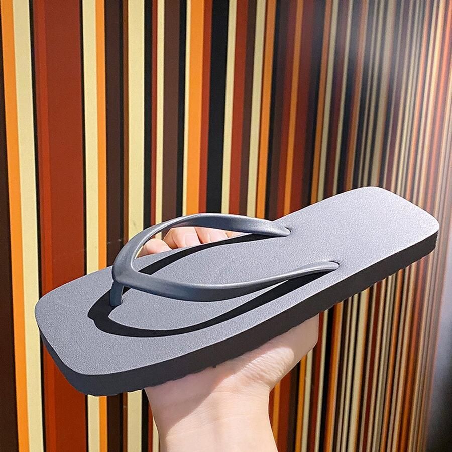 Unisex teenslippers in Japanse stijl minimalistische effen teenslippers met antislip zachte zool zomerse strand- en reisschoenen voor en Grijs 35
