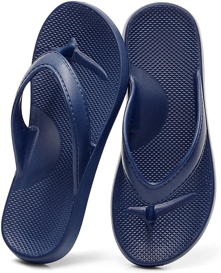 Unisex teenslippers met voetboogondersteuning orthopedische comfortabele sandalen met gedempt voetbed lichtgewicht EVA strandschoenen voor en Blauw 44