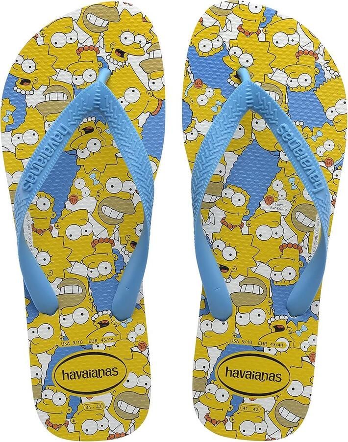 Unisex Teenslippers Simpsons Rubber Comfortabel Wit Turkoois