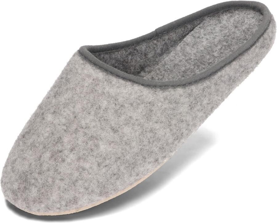 Unisex Vilt Pantoffels met Rubberen Zool nen Vilten Slippers 36-46