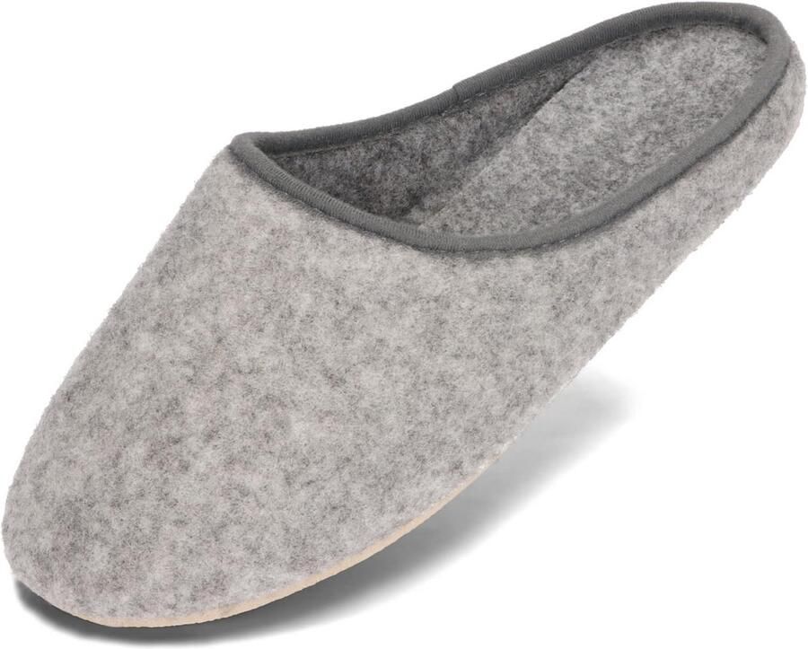 Unisex Vilten Pantoffels met Rubberen Zool voor en