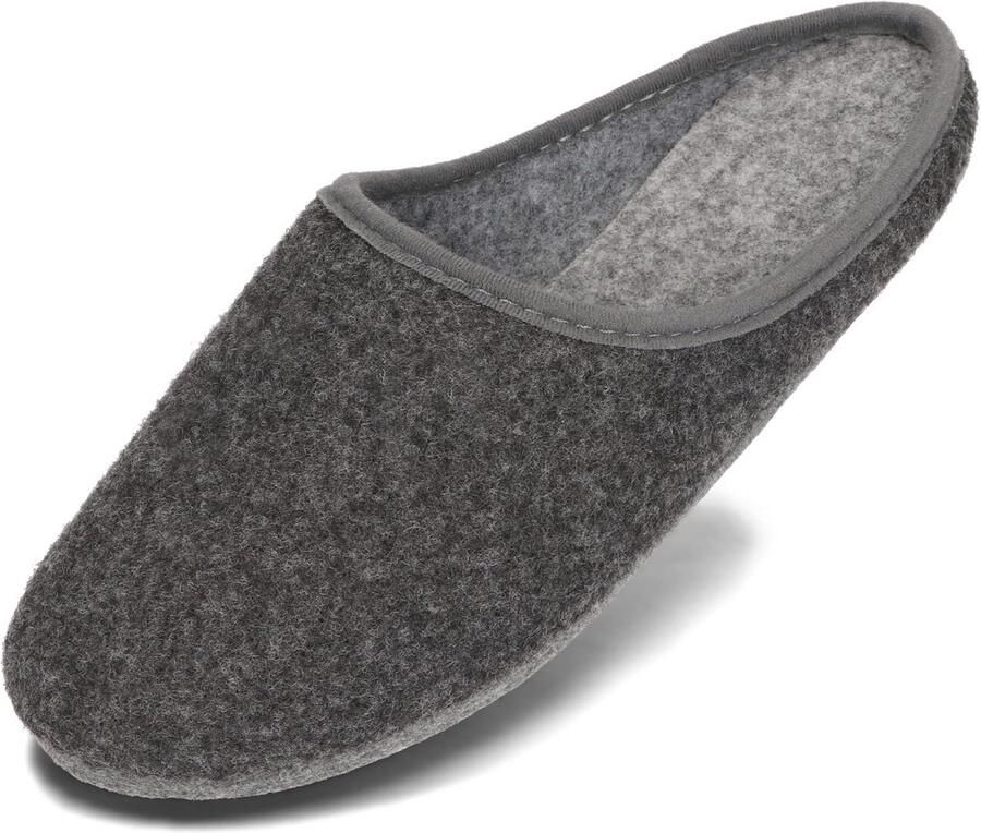 Unisex Vilten Pantoffels met Rubberen Zool voor en