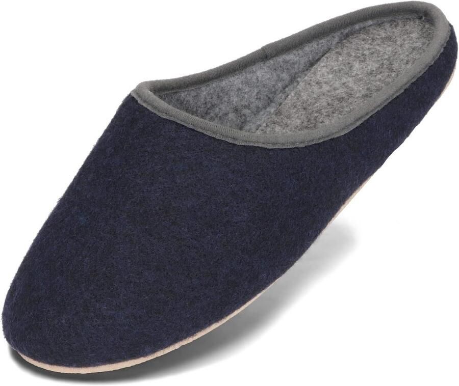 Unisex Vilten Pantoffels met Rubberen Zool voor en