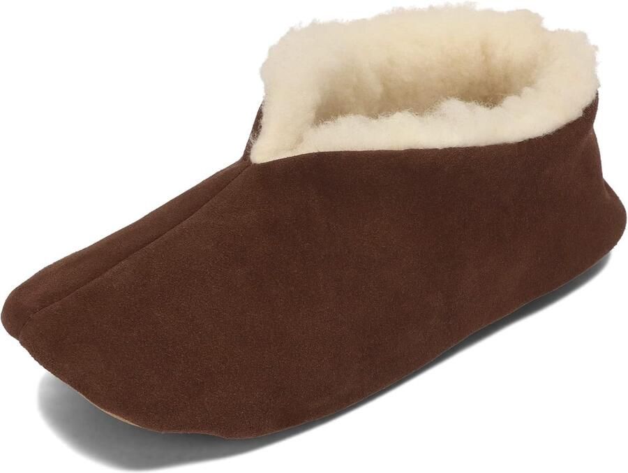 Unisex Warme Leren Wollen Pantoffels nen Winter Gevoerde Suède Pantoffels 36-46