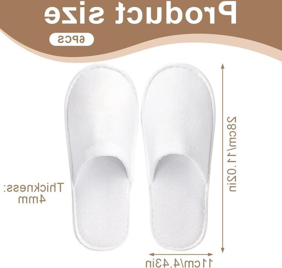 Unisex Wegwerp Slippers 6 Paar Wasbare Gasten Slippers Comfortabel en Antislip voor Hotels Spa en Thuisgebruik