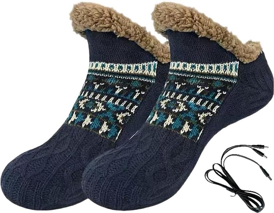 USB-voetverwarmer Verwarmde slippers Unisex warme en comfortabele sokken Antislipsokken met clips Zachte wintersokken voor thuisgebruik