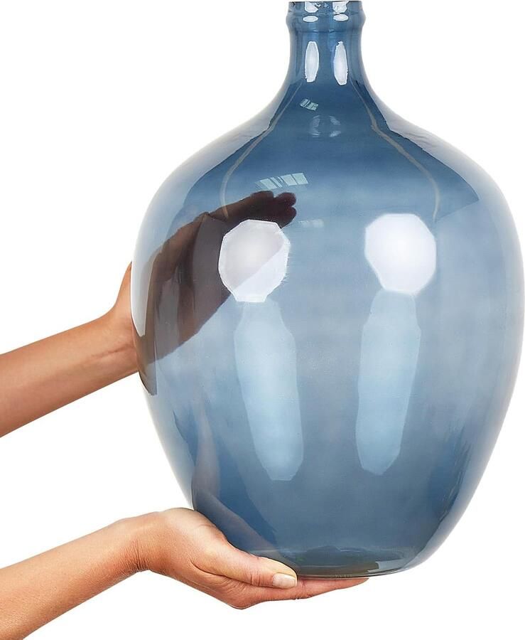 Vaas Handgemaakt Glas Ronde Bolvorm Blauw Roti
