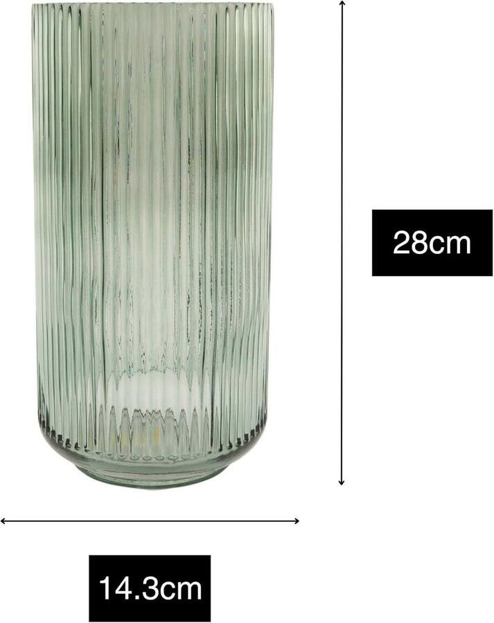 Vaas uit glas home decor met stijlvol design groen 14.3x