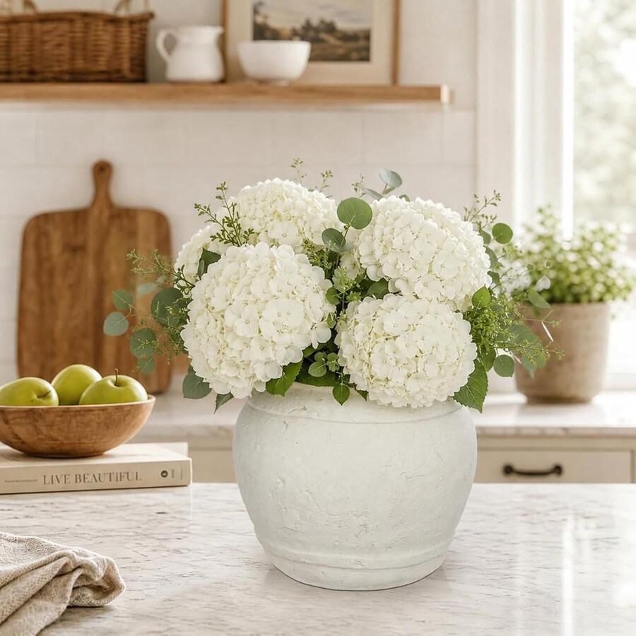 Vaas voor bloemen kleine cementpot 3 1 inch opening beige