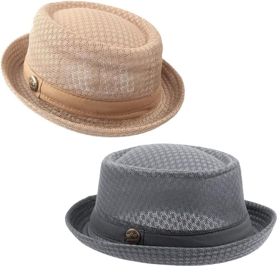Varkensvleespastei hoeden voor mannen 2 stuks zomer mesh varkentaart hoed bolhoed cool verkoelend strand feest pet booter varkentaart breken slechte hoed kostuum stro