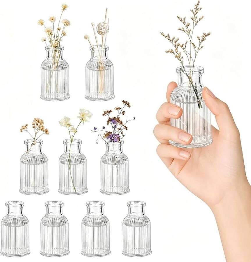 Vazen 50 ml helder glazen bloemenvaas voor tafeldecoratie bruiloft