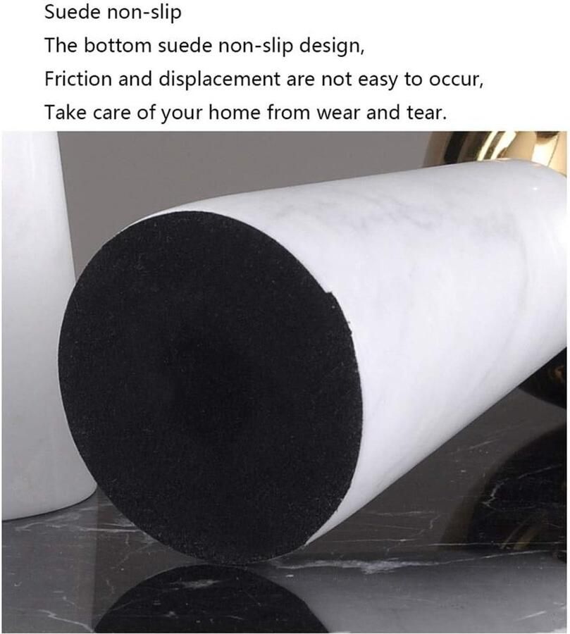 Vazen Nordic Creative Marble Vaas RVS Vazen decoratieve ornamenten Desktop Accessoires Woon Gift van het Huwelijk (Color : Black Grootte : Large)