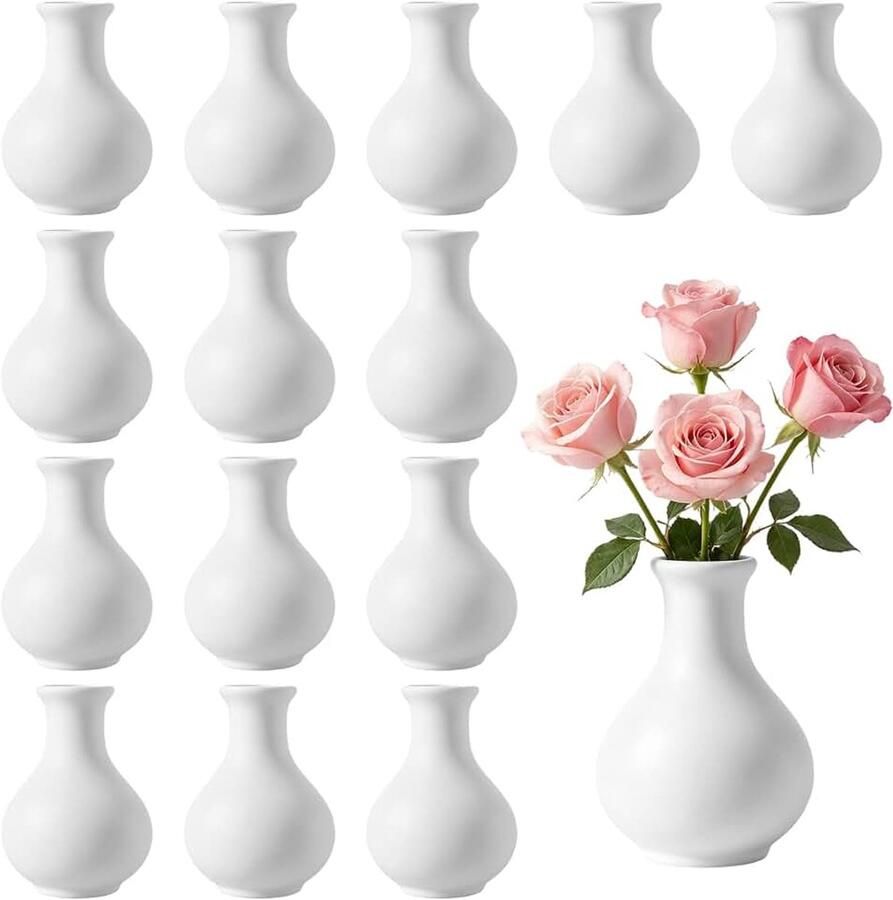 Vazen witte keramische vazen minimalistische vazen om te beschilderen voor woonkamer slaapkamer kantoor bruiloft