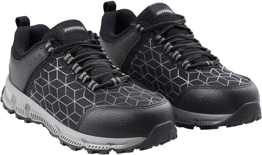 Veiligheidsschoenen met Stalen Neus voor Heren US Wide Gewatteerde Sportieve Veiligheidssneakers Lichtgewicht Ademend Werkschoenen voor de Bouw Zwart
