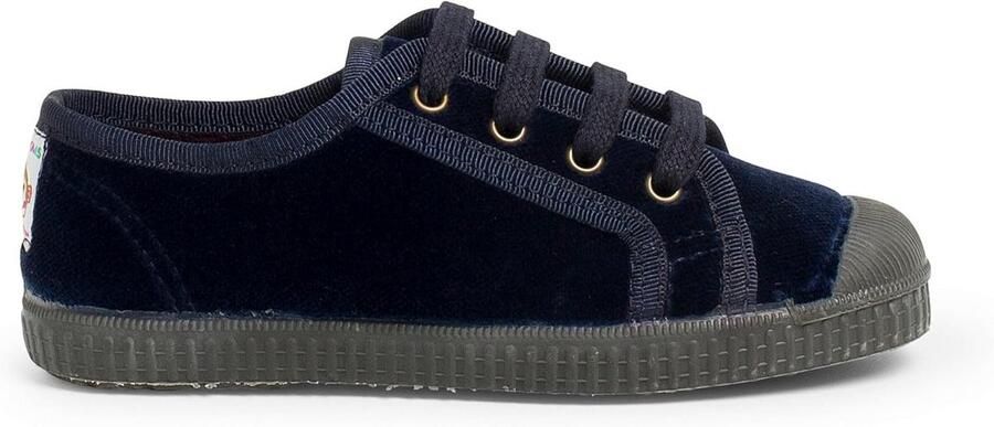 Fluwelen Sneakers met Veters voor Kinderen Zwart Rubberen Neus Herfst Winter Collectie