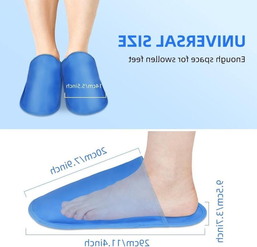 Verkoelende slippers voor chemotherapie geschikt voor plantaire fasciitis diabetes en gezwollen voeten (1 paar)