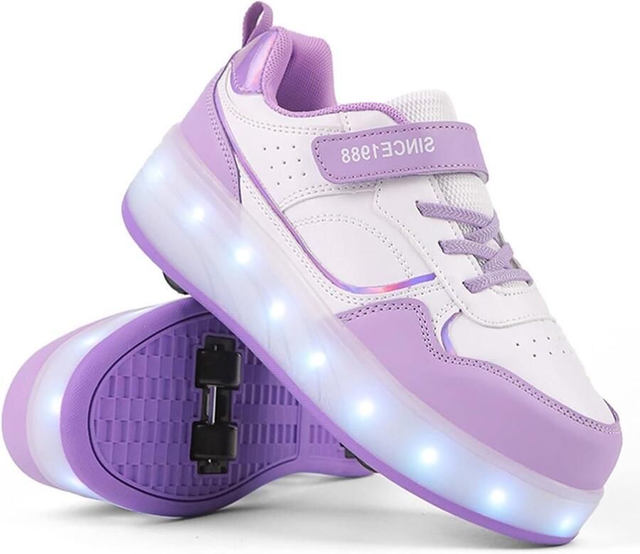 Verlichte Kinder Rollerskates met 4 Wielen Unisex Outdoor Sneakers voor en USB Oplaadbare Skate Schoenen voor Kinderen