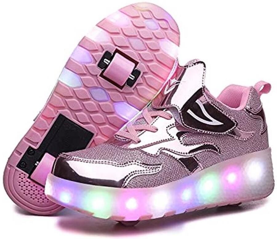 Verlichte trainers met wielen voor kinderen USB-oplaadbare gymschoenen voor outdoorsport