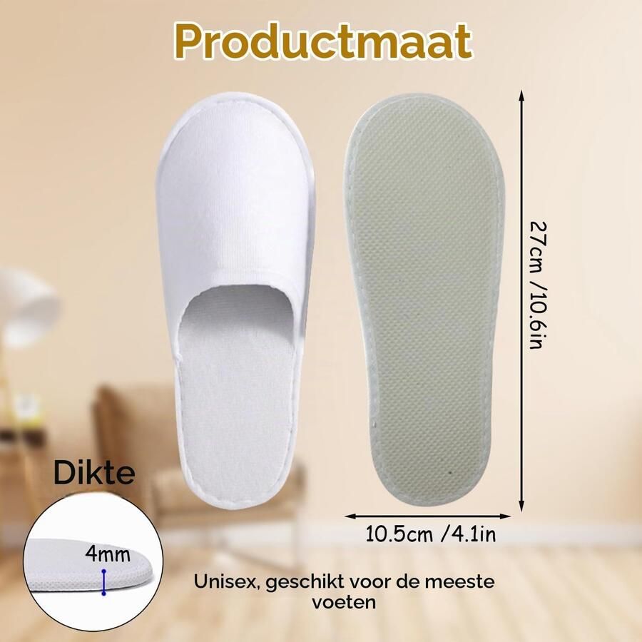 Verpakkingen van 20 Wegwerpslippers voor Gasten Comfortabele Slippers voor Spa Hotel en Feesten Ideaal voor Reizen en Thuisgebruik