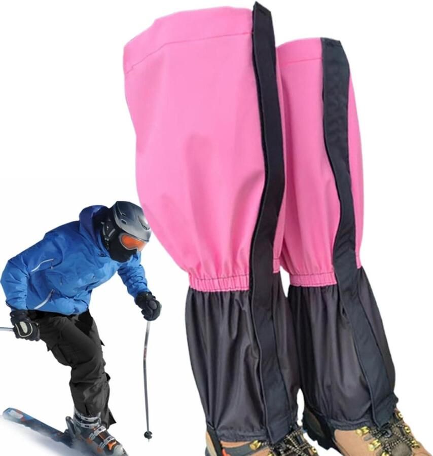 Verstelbare beenkappen Sneeuw laars covers Outdoor avonturen Waterdicht ademend materiaal hoogte Roze