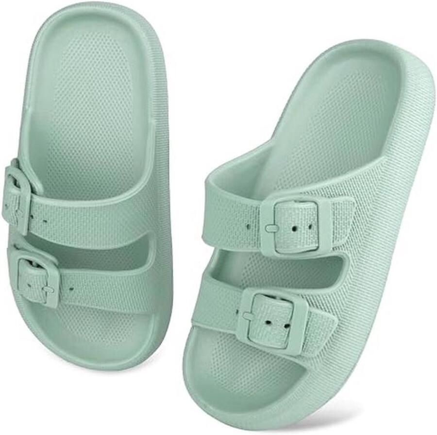 Verstelbare Dubbele Gesp EVA Sandalen voor en Comfortabele Slippers voor Zomer Douche Strand en Zwembad