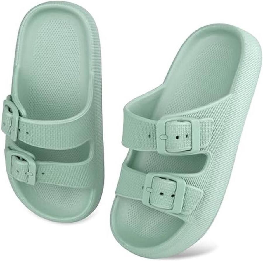 Verstelbare Dubbele Gesp EVA Sandalen voor en Comfortabele Slippers voor Zomer Douche Strand en Zwembad