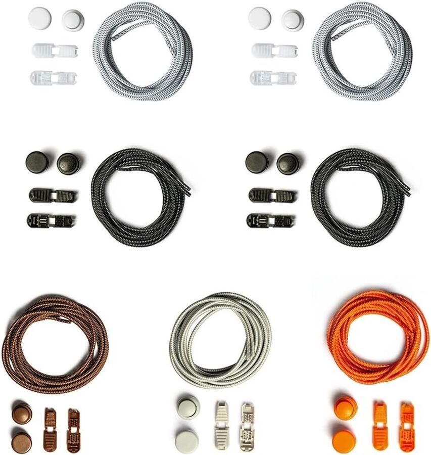 Verstelbare elastische veters voor sport set van 7 snelsluiting geen strikken ideaal voor comfort en stevige grip wit