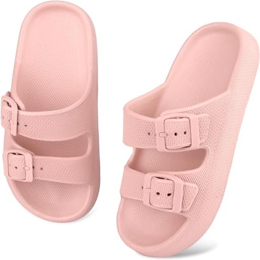 Verstelbare EVA-sandalen met dubbele gesp voor jongeren Comfortabele veelzijdige zomerslippers voor strand en zwembad