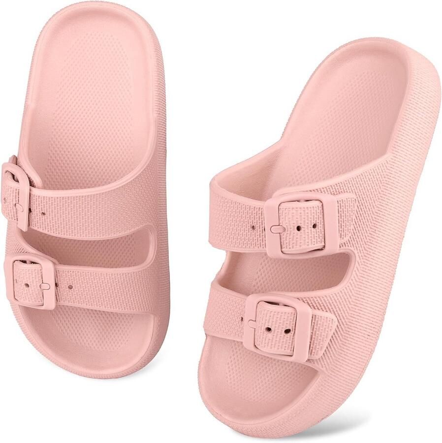 Verstelbare EVA Slides voor Kinderen Zomer Sandalen met Dubbele Gesp en Dempende Zool