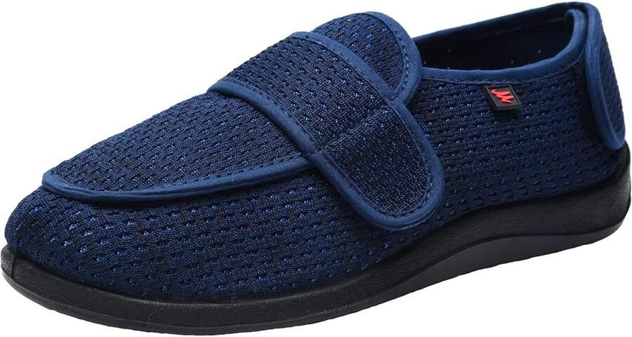 Verstelbare Extra Brede Slippers voor Heren diabetici gezwollen voeten anti-slip