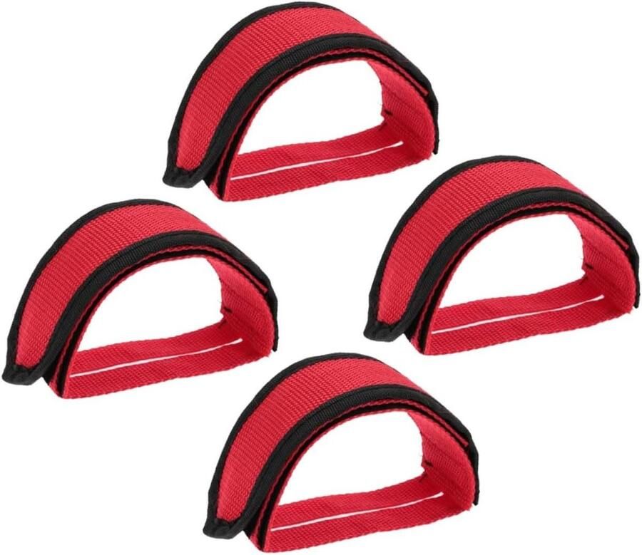 Verstelbare Fiets Pedaalrie Nylon Straps Fixie Veilige Voetfixatie Dubbele Kleefbanden 23 x Rood