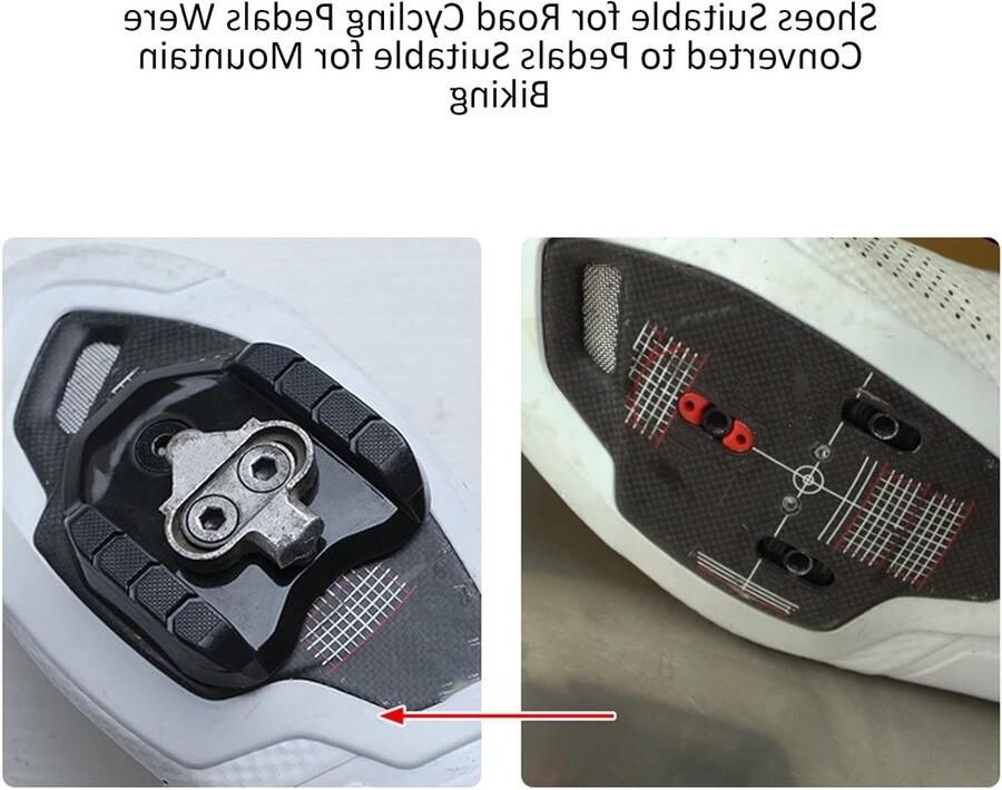 Verstelbare fietskleppen voor indoor cycling en racefietsen geschikt voor klikpedalen en fietsschoenen inclusief adapter en converter