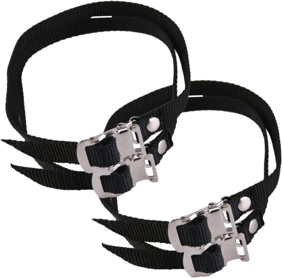 Verstelbare Fietspedaalrie Fietsrie Pedaalbanden Fitness Fietsen Antislip Ontwerp 50x Zwart