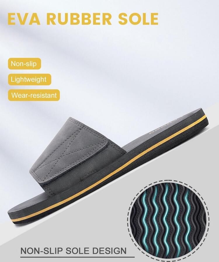 Verstelbare Heren Sliders Lichtgewicht Sandaal Flip Flops