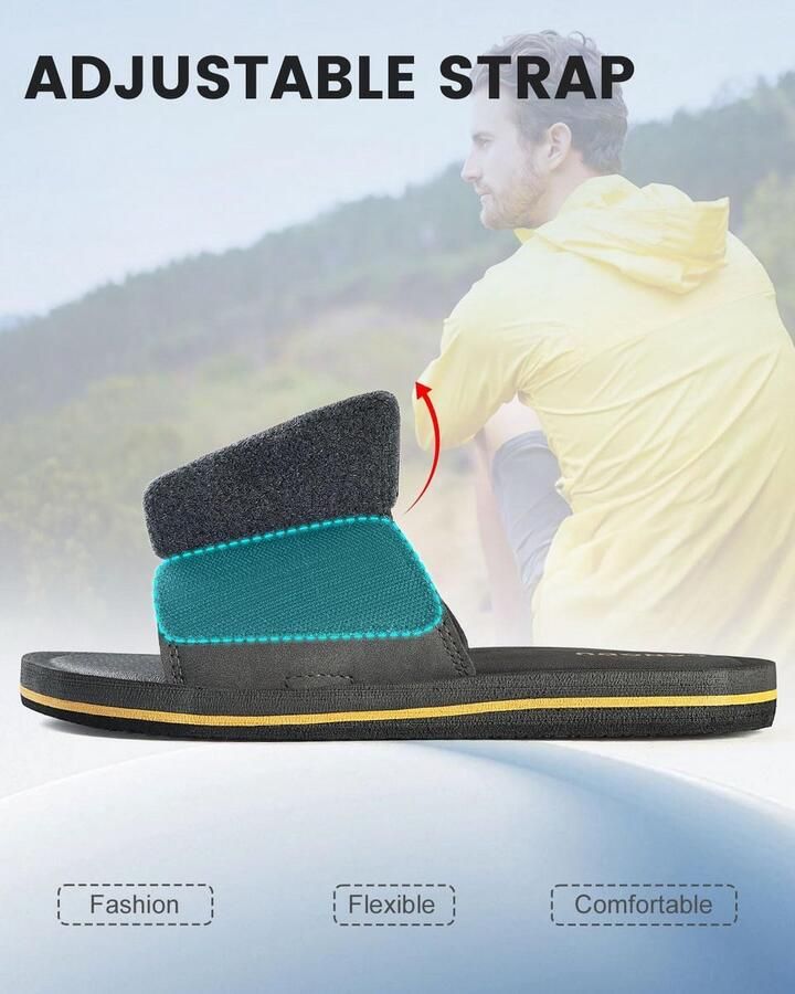 Verstelbare Heren Sliders Sandalen Lichtgewicht Slipper Flip Flops