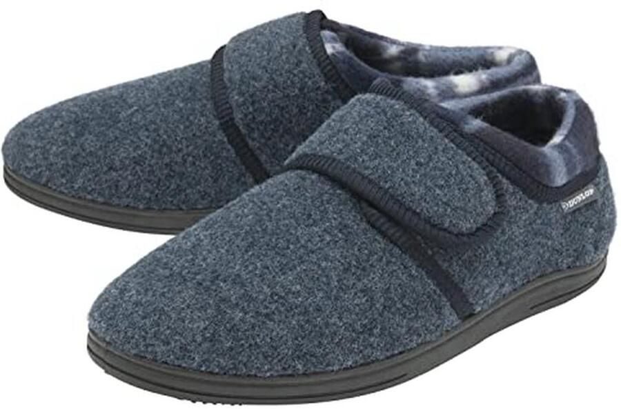 Verstelbare Orthopedische Herenpantoffels met Klittenbandsluiting voor Diabetici