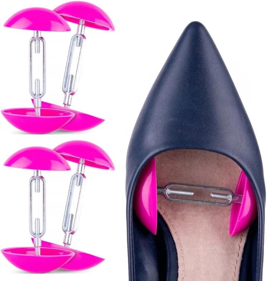 Verstelbare Schoenvergroter voor Dames Lichtgewicht en Draagbaar Geschikt voor Leren Schoenen Laarzen Hakken en Sneakers Roze