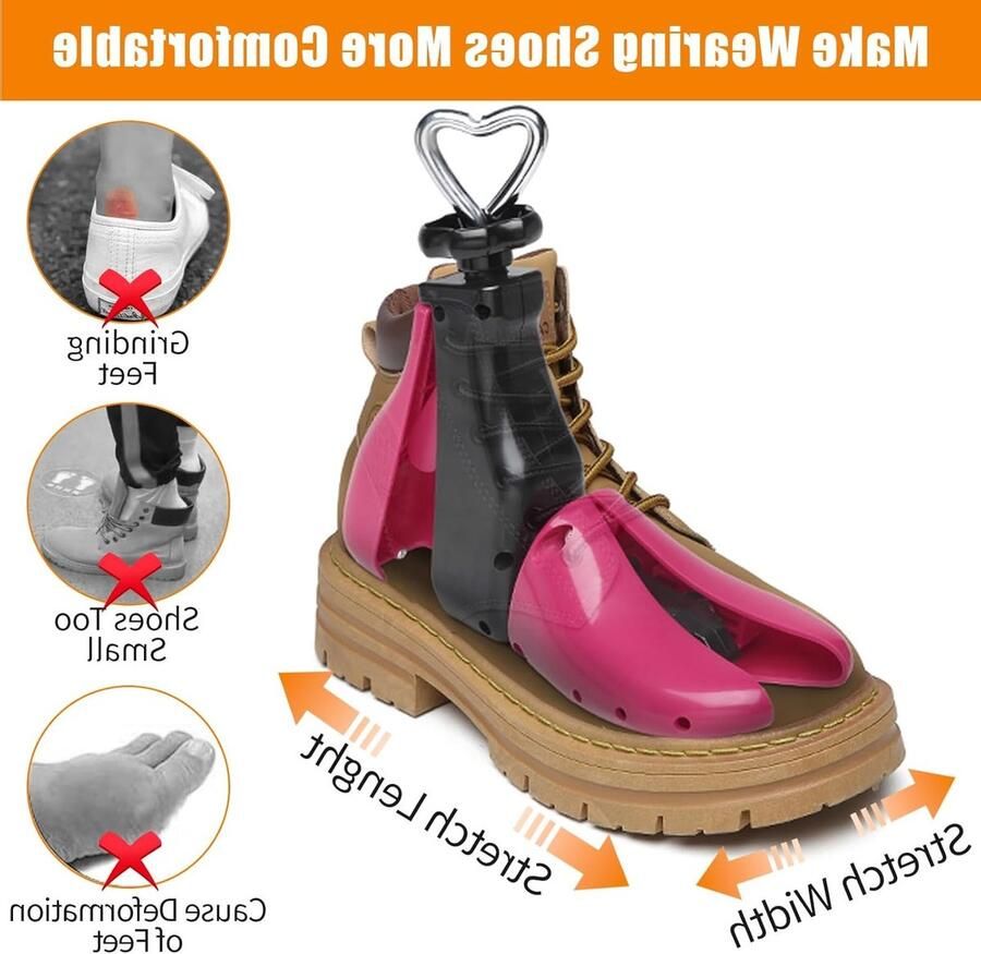 Verstelbare Schoenverruimers voor Brede Voeten Ideaal voor Leren Laarzen en Hoge Schoenen Professionele Voetverlengers voor nen en Zwart