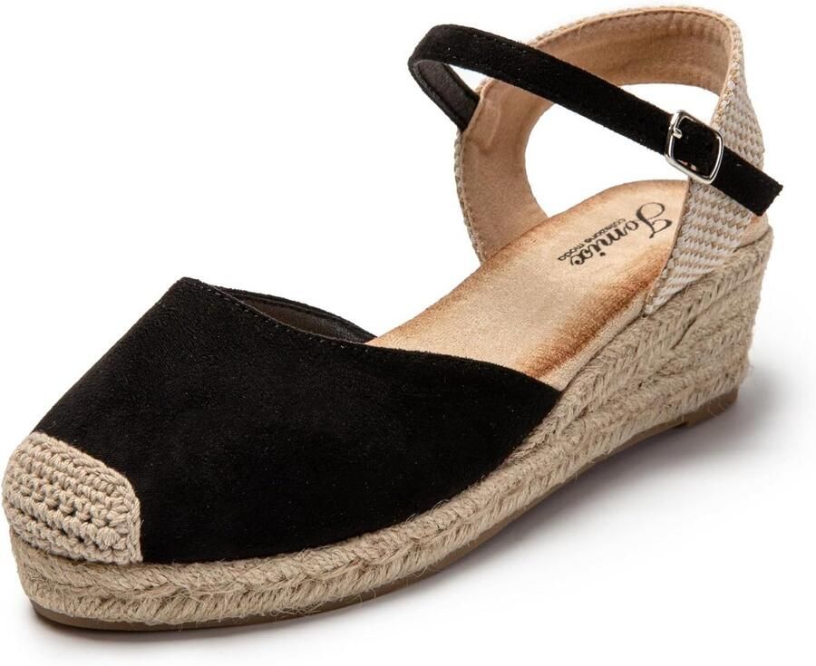Verstelbare Sleehak Espadrilles Dames Sandalen Comfortabele Gesp