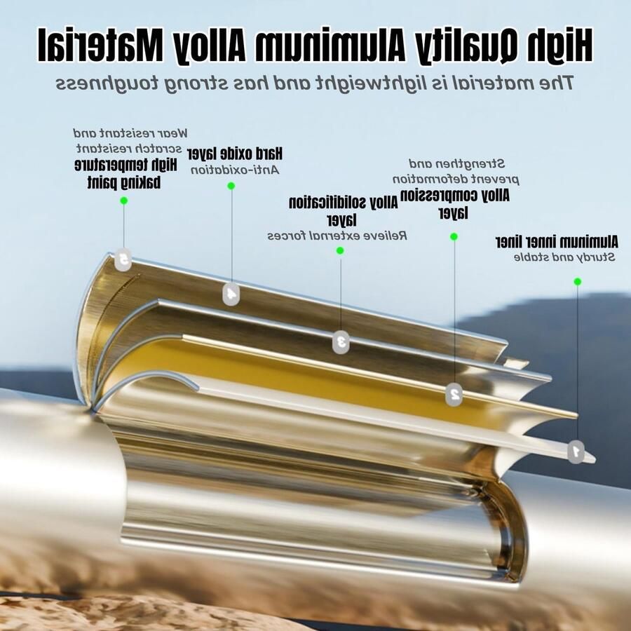 Verstelbare Vouwwandelschoenen van Aluminium 110- Inclusief 4 Paar Rubberen Buffers voor Trekking en Wandelen