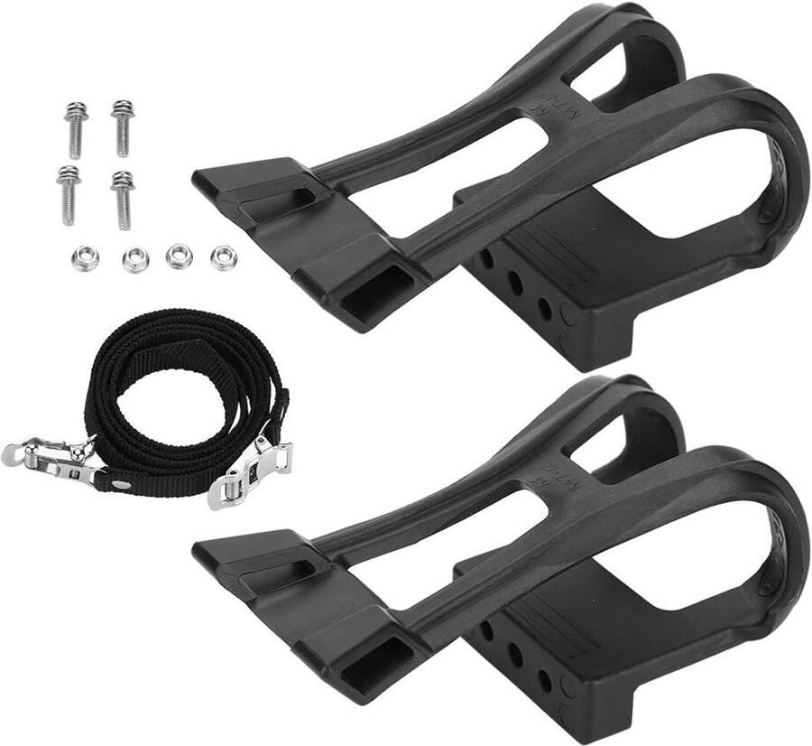Verstelbare Zwarte Fietspedaal Rie Kunststof Antislip Teenclips voor Fietsaccessoires