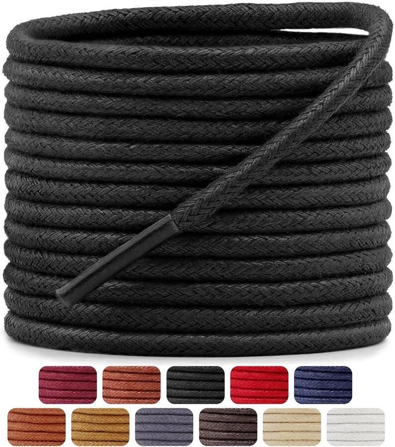 Dunne Gewaxte Schoenveters (2 5 mm) Waterafstotend voor Nette Heren- en Leren Schoenen 2 Paar