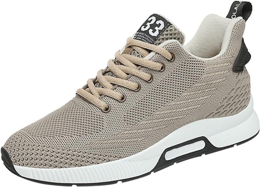 Verstevigende Heren Sneakers met Verborgen Hak Lichte Mesh Sportschoenen voor Lengte