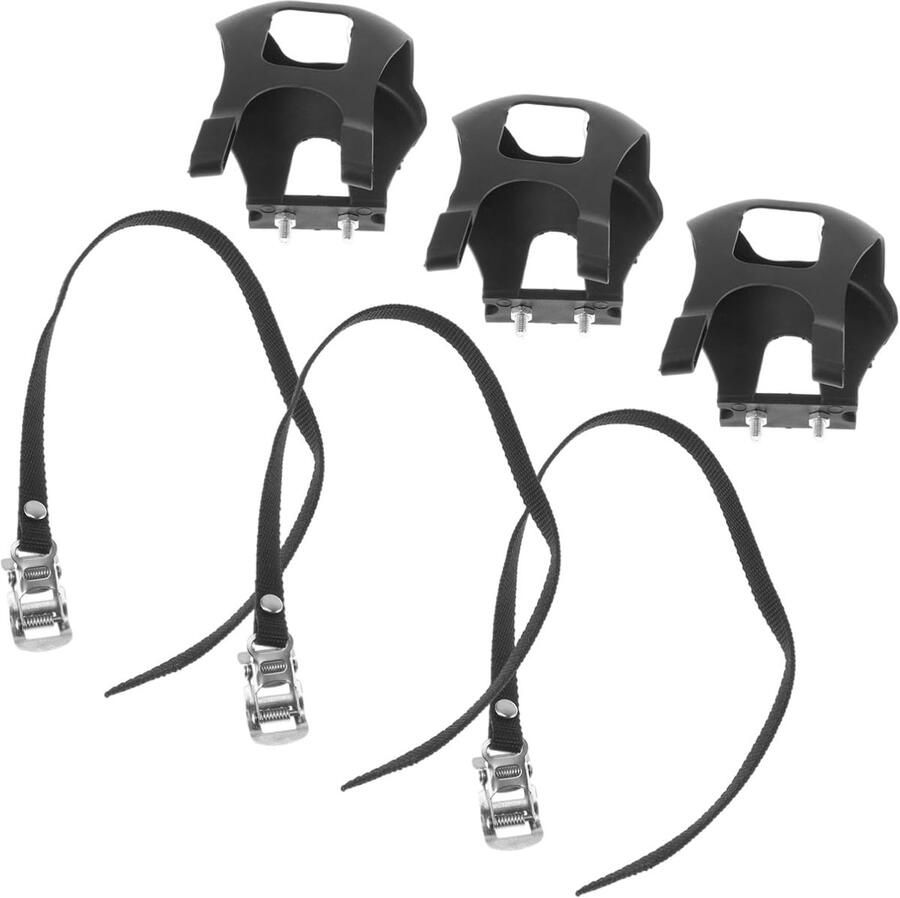 Vervangbare Fiets Teenclips Pedaalrie Fietspedalen Veilige Trapkracht Snelle Installatie Zwart
