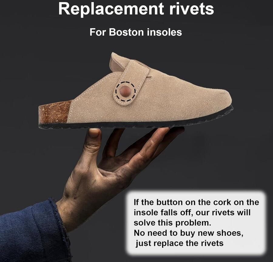 Vervangende klinknagels voor clogs-schoenen 8 stuks eenvoudig te installeren zinklegering bronskleurig