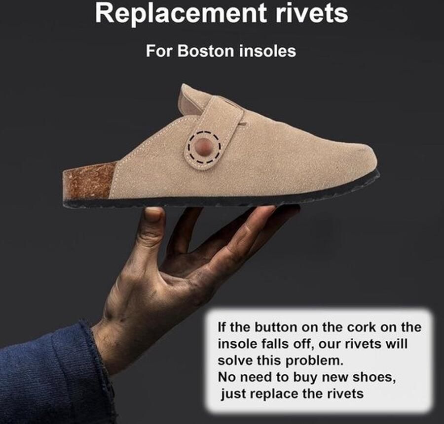 Vervangende klinknagels voor clogs-schoenen 8 stuks eenvoudig te installeren zinklegering bronskleurig
