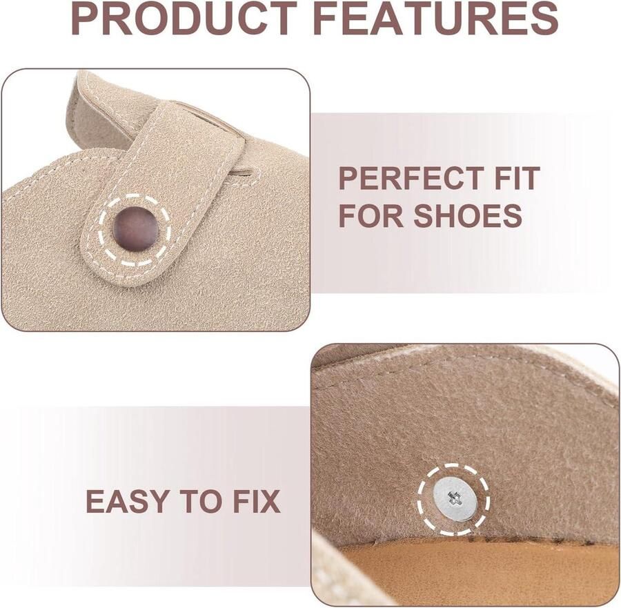 Vervangende Klinknagels voor Clogs-Schoenen Bandknop Compatibel met Footbed Clogs-Schoenen 8 stuks (Rood Brons)